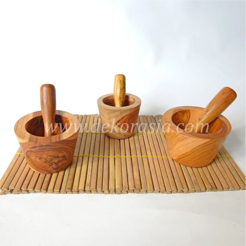 Teak Wood Mortar Size Dia 4.2 to 6 Inches